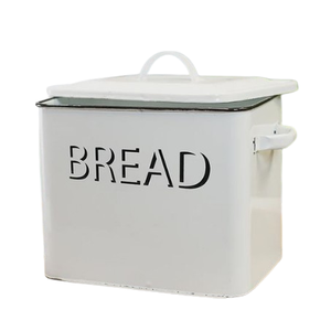 Contenedores de almacenamiento de encimera para panes frescos, caja de pan de Metal Color pintada de blanco, almacenamiento de alimentos, galletas, azúcar, té y café - Product Image 1