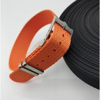Bracelet de montre en nylon tissé Perlon respirant et ajustable, bicolore, de qualité supérieure, 18/20/22 mm, à passage unique