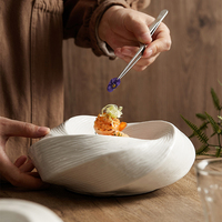 Assiette à dîner en céramique blanche, assiette à soupe, assiette à pâtes, assiette à spaghetti, assiette à dessert sucré, assiette à fruits, assiette à plat froid, assiette de service pour la cuisine, la restauration, la vaisselle d'hôtel