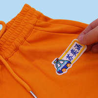 Écusson brodé personnalisé en toile écologique tissée pour vêtements de bébé, chapeaux, étiquettes nominatives, motifs cœur/fleur/dentelle, thermocollant, couleurs et logo personnalisés