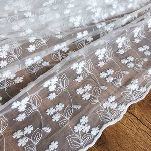 Tessuto di pizzo ricamato bianco tessuto di Organza gonne di abbigliamento di fotografia di matrimonio panno di sfondo - Product Image 3