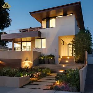 Villa contemporaine moderne <span class=keywords><strong>de</strong></span> luxe à deux étages avec toit surélevé et accents en bois chaud, service <span class=keywords><strong>de</strong></span> rénovation et <span class=keywords><strong>de</strong></span> conception - Product Image 1