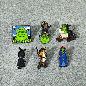 Pin de Solapa con Diseño de Burro de Shrek, Estilo Europeo <span class=keywords><strong>Americano</strong></span>, Insignia Metálica Popular con Técnica de Plateado para Accesorios de Broche - Product Image 3