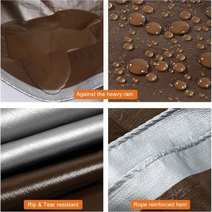 Roc <b>Tarp</b> Heavy Duty <b>Tarp</b> 10'X12' 14 Mil Brown Silver Waterproof UV Resistant - Product Image 2