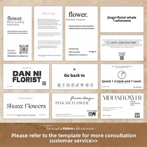 高度な両面花のロゴ小さなカード印刷カスタムQRコード新鮮な花のテキストの挨拶ありがとうカードステッカーキャンドル - Product Image 5