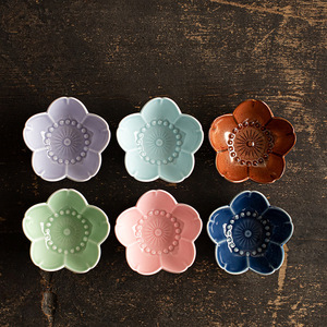 Plato de cerámica con forma de flor, plato pequeño de porcelana para té, aperitivos, decoración de mesa de boda - Product Image 3