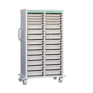 MT MEDICAL Top Sale Wholesale Hospital Patient Record Trolley Mobile File Chart Holder Cart with Drawers Wheels