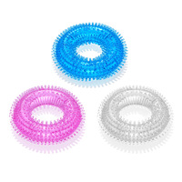 Anneau de pénis pour homme transparent en cristal à motif dents de loup, manchon anneau solaire chenille, jouet sexuel intime pour adulte avec fonction de retenue du sperme