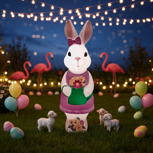 Garden Decoration PP Bunny Easter Ornament Cartoon <b>Animal</b> Rabbit Outdoor Rabbit LED Lights - Product Image 1