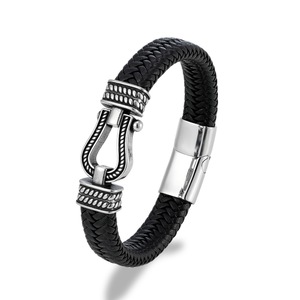 Men's Braided Leather <b>Bracelet</b> Stainless Steel Buckle 19cm 21cm 23cm Gift Jewelry Fashion <b>Bracelets</b> - Product Image 5