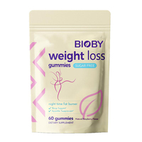 Bioby OEM Gummies Brûle-Graisses Nocturnes avec Mélatonine B6 D3 pour la Perte de Poids et le Soutien du Sommeil Sans Sucre Saveur Framboise Sachet de 60