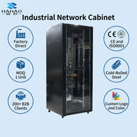 Kabinet Server Dinding Hahao 42U 19" IP54 untuk Penggunaan Dalam Ruangan, Rak Jaringan Baja dengan Pintu Kaca, 6 Soket & Manajemen Kabel, 220V