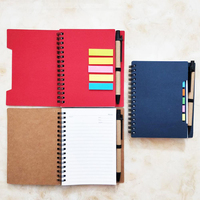 Bloc-notes autocollant en spirale, avec logo personnalisé, coréen, pour carnet de notes avec stylo