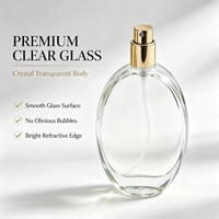 Flacon de parfum ovale vide en verre avec atomiseur doré, pompe réutilisable, pour personnalisation de marque - Vente en gros