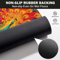 Tapis décoratif antidérapant et absorbant l'eau en forme de paon coloré pour salon et salle de bain (vente en gros)