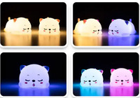 Lampe de nuit LED Sunjoy, chat mignon, dessin animé, animal, lumière colorée, décoration de chambre, lumière d'ambiance, lumières d'humeur pour enfants