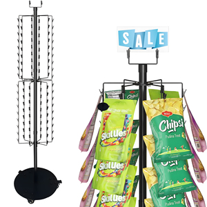 Miễn phí đứng Spinner bán lẻ <span class=keywords><strong>Rack</strong></span> hiển thị dây kim loại khoai tây kim loại Clip Strips đẻ Khoai Tây Chip hiển thị <span class=keywords><strong>Rack</strong></span> với 72 Clip - Product Image 5