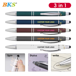 Nuovo Design Penna <span class=keywords><strong>Multifunzione</strong></span> in Metallo con Stilo e Spinner Antistress, Incisione Laser Personalizzata del LOGO, Penna Spinner Antistress con Stilo all'Ingrosso - Product Image 3