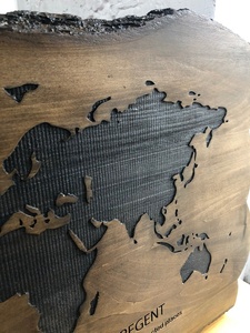 Decorazione Murale in Legno con Mappa del Mondo Incisa al Laser, Artigianato in Legno Fatto a Mano, Insegna Personalizzata - Product Image 4