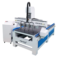 Machine de sculpture sur bois CNC rotative à 4 axes multi-têtes 3D