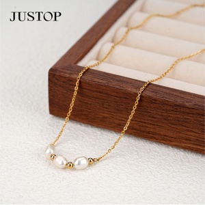 Wholesale Custom PVD 18K 24K Gold Natural Pearl Shell Freshwater <b>Earrings</b> <b>Bracelet</b> Fashion Jewelry Saturn Pearl Necklace - Product Image 5