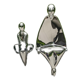 Stainless Steel Abstract Figure Sculpture Outdoor Garden Decor Mirror Finish Floor Mount Customizable Size - Product Image 5