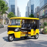 Tricycle Électrique E-Tuk d'Usine, Auto-Rickshaw 2000W 60V, Autonomie 150-250km, Vitesse 40km/h, 9 Places, Cabine Fermée, pour Transport de Passagers (Tuk-tuk)