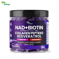 Gummies de biotine NAD OEM ODM avec peptides de collagène et resvératrol – Complément alimentaire en vrac