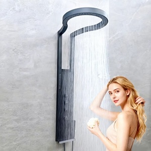 <span class=keywords><strong>Douche</strong></span> de salle de bain moderne multifonctionnelle avec système de massage à jet de pluie et <span class=keywords><strong>LED</strong></span>, eau chaude et froide - Product Image 4