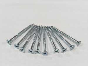 Tornillos PB # 8 tornillos Phillips de cabeza plana de 2 pulgadas, chapados en zinc, con rosca profunda para madera, de acero al carbono C1022, alta calidad, Homn Reen - Product Image 1