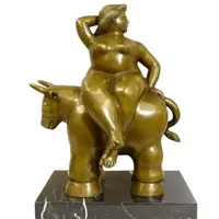 Customized Life Size Abstract Fernando Botero Famous Woman Horse Decoration Bronze Sculpture