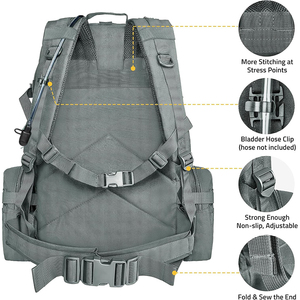 Sac à dos tactique modulaire 3 en 1 de grande capacité 50L, système Molle, imperméable, pour la randonnée, le camping et le trekking - Product Image 3