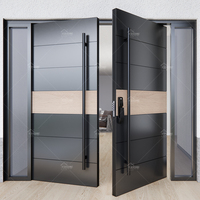 Canada standard luxe noir entrée principale double porte hall principal double porte haute sécurité pare-balles extérieur double portes