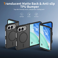 Coque arrière mate givrée pour iPhone DUO avec aimants puissants intégrés, protection des quatre coins, bord surélevé, surface anti-chute, coque Duo