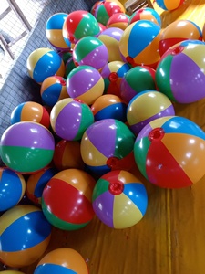 16 Inch Giant Rainbow Beach <strong>Ball</strong> for Kids 6 Panel Clear PVC Colorful <strong>Glow</strong> Stick or Sprinkler with Frost Tube - Product Image 4
