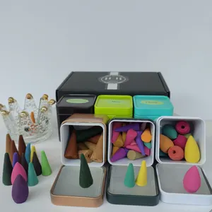 natural strong scented incense cones packaging oem scented incense cone