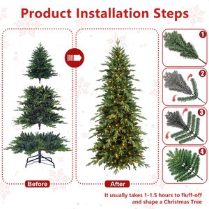 Inthetrend ROHS Certified Wide <b>Tree</b> Girth 5/6/7FT Slim PVC PE Mixed Pine Artificial Christmas <b>Tree</b> Leds <b>Standing</b> Base Hinged - Product Image 4