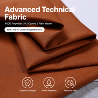 Tissu polyester uni enduit PU 450Dx10S imperméable et résistant à l'abrasion pour sacs, valises, tentes, chaussures et poussettes