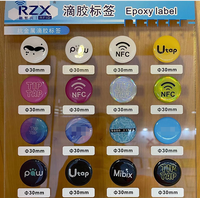 Étiquette autocollante en époxy RFID anti-métal personnalisée avec impression NFC NTAG 213/ NTAG 215/ NTAG 216 avec protocole 13,56 MHz 14443A