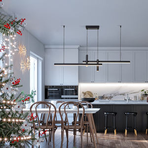 Luminaire suspendu créatif minimaliste à long lustre à LED pour éclairage de bureau Lampe pédante linéaire - Product Image 5