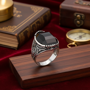 Oval Shape Onyx Stone Ottoman <b>Men</b> <b>Ring</b> Jewelry Man Jewellery Wholesale Handcrafted Authentic 925 Sterling <b>Silver</b> <b>Men</b> <b>Ring</b> - Product Image 3