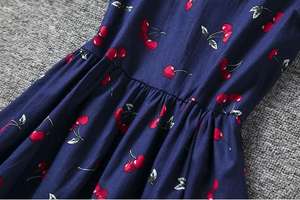 Vestido de Niña con Estampado de Cerezas, Sin Mangas, Ropa Infantil de Verano, Vestido Tipo A de Una Pieza, Gran Venta - Product Image 5