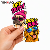 Lot d'autocollants personnalisés pour les amoureux des chiens, motif chiot de dessin animé mignon, finition brillante, autocollants découpés pour bouteilles, tasses et albums de scrapbooking