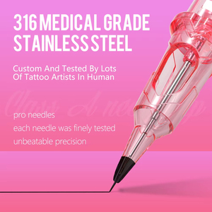 XNET pembe 20 adet 0.18mm 0.25mm 0.3mm 0.35mm 1RL 3RL 5RL 7RL 5F 7F SMP P <span class=keywords><strong>M</strong></span> U kalıcı dudak kaş vücut dövme kartuş iğne - Product Image 5