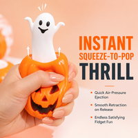 Jouet Squishy Citrouille d'Halloween Fantôme Pop-Up Doux à Presser Anti-Stress Fidget Cadeau pour Enfants et Adultes Idéal pour Fêtes et Vente au Détail
