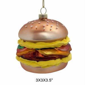 Adorno Navideño Colgante de Vidrio Soplado Personalizado con Diseño de Comida (Tocino y Huevo Frito) para Decoración del Hogar, Fiestas y <span class=keywords><strong>Navidad</strong></span> - Product Image 3