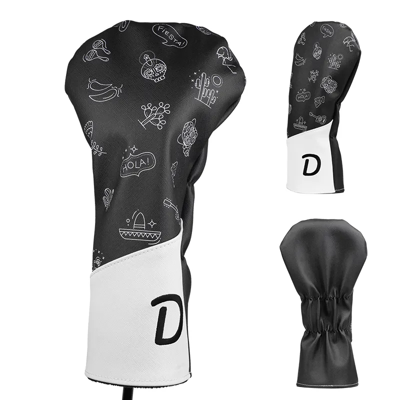Classic Color Matching Golf Headcovers Waterproof Material Golf Driver Covers Elegant Design Golf Head Covers
