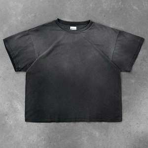 Camiseta Personalizada con Efecto Desgastado, 100% Algodón, Cuello Redondo, Tejido Grueso French Terry, Estilo Vintage, Lavado Ácido, Talla Grande para Hombre - Product Image 4