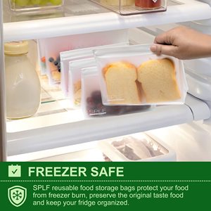 Safe Food Storage <b>Bags</b> Stand Up, Leakproof Reusable Gallon Freezer <b>Bags</b>, Silicone Ziplock <b>Bag</b> - Product Image 5