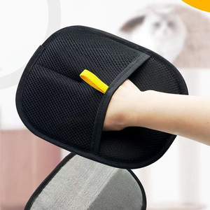 Pet Hair Removal Glove Black 24x18cm Polyester Lint Remover For <b>Sofa</b> Carpet Large <b>Dogs</b> - Product Image 1